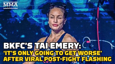 bkfc girl flashes after win|BKFCs Tai Emery Explains Viral Flashing Celebration, Says